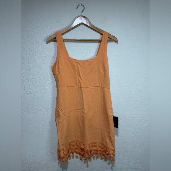 Lulus Dresses & Skirts - Lulu’s Dress - Feel the Sunshine Washed Orange Tassel Mini Dress - Size Medium